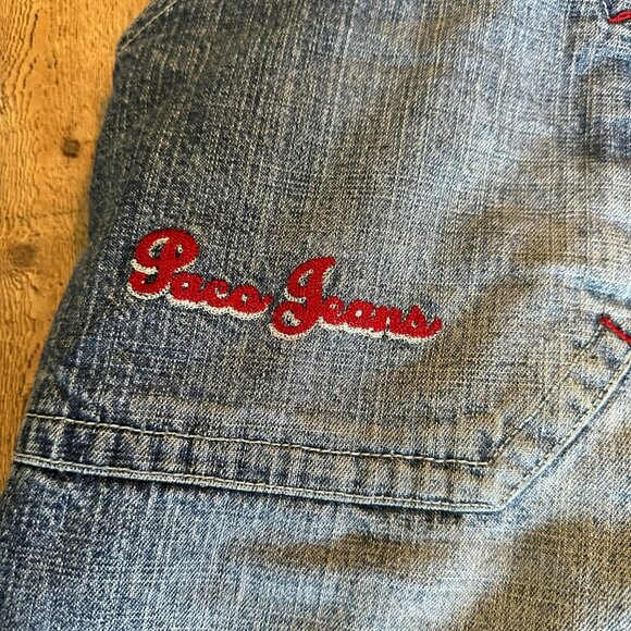 Vintage Y2K Poco Jeans Denim Cargo Shorts Size 40 Embroidered Logo & Pockets - Picture 10 of 13